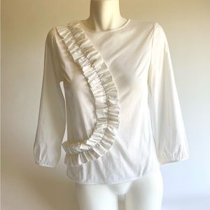 Ted Baker White 100% Cotton Long Sleeve Blouse size  EUR 1, US XS